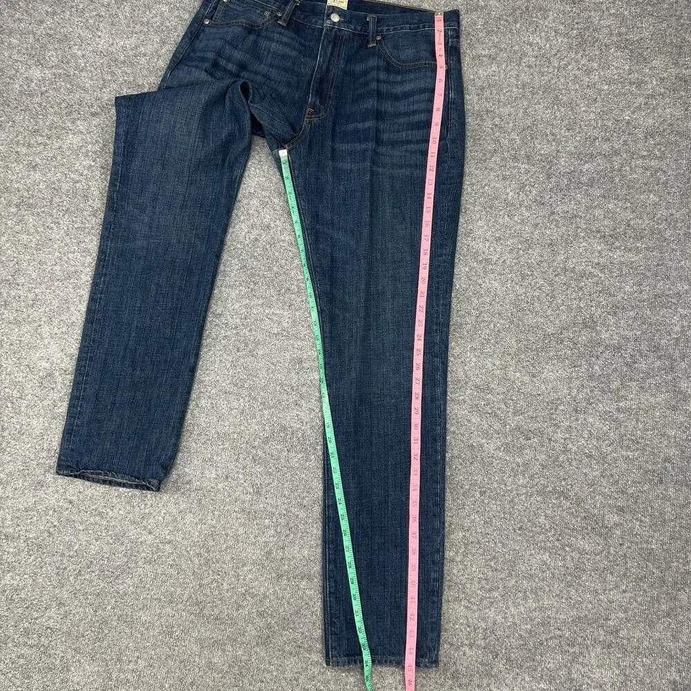 J Crew Jeans Mens 35 Blue Denim Tailored Fit Athletic Hip Tapered Leg Cotton